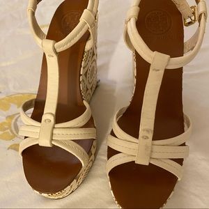 Tory Burch Ida Lattice Cutout 5” Wedge Sandals